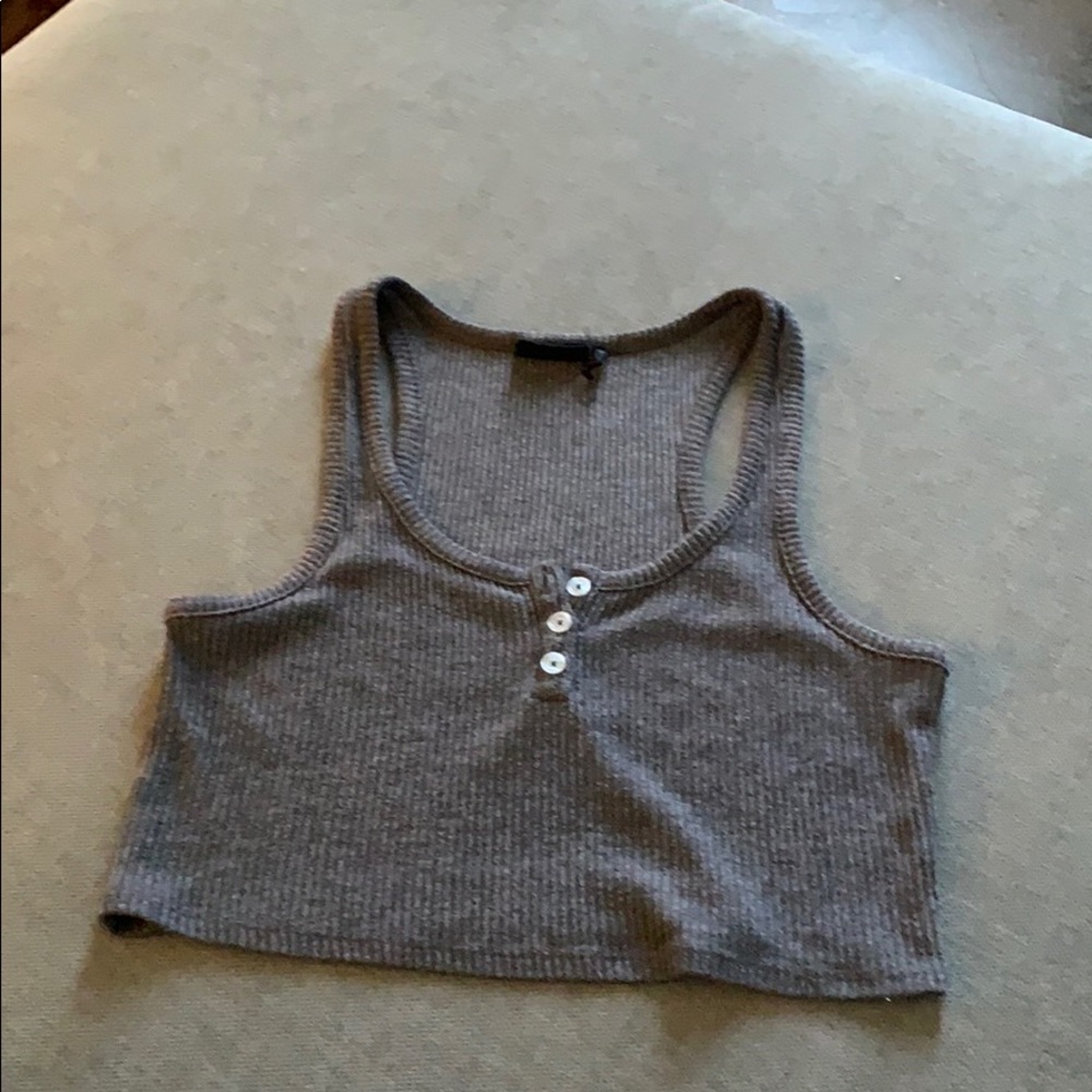 cropped cozy henley tank